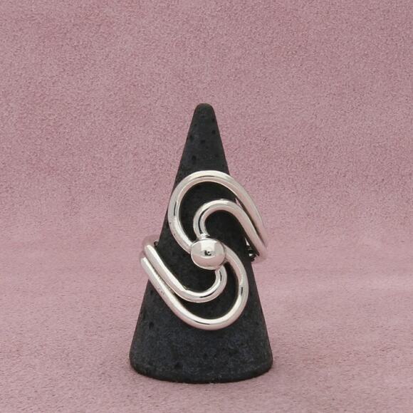 sterling silver wavy loops ring size 9